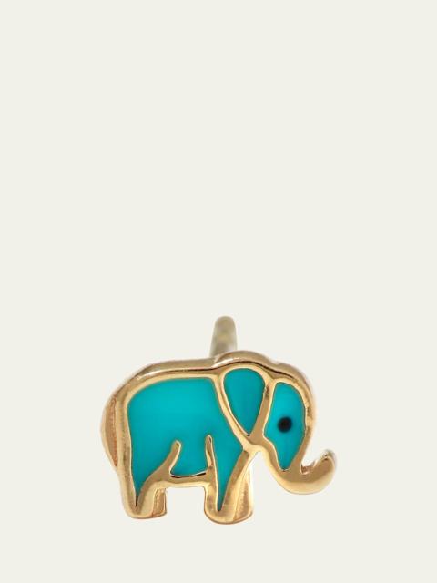 SYDNEY EVAN 14k Mini Elephant Enamel Single Stud Earring
