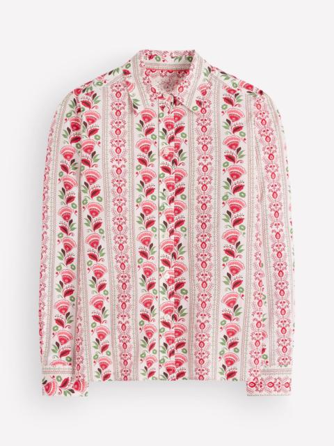BODEN The New Sienna Cotton Shirt-Ivory, Petal Trail