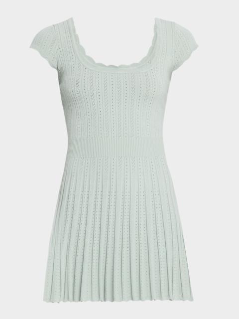 LoveShackFancy Evaluna Stretch Pointelle Mini Dress