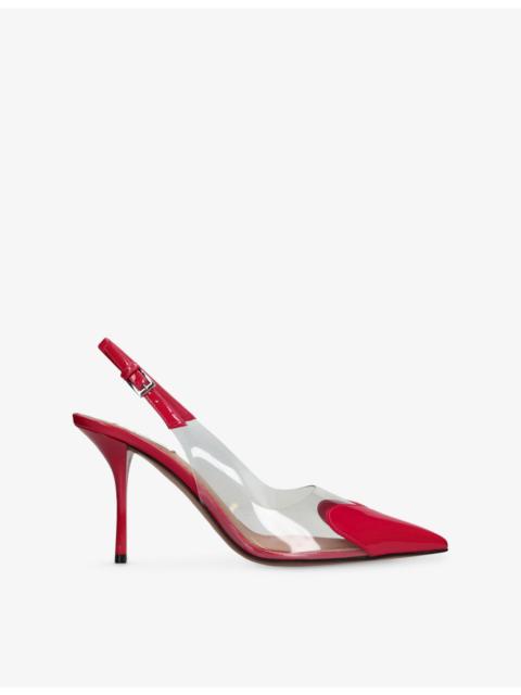 Alaïa Le Coeur 90 Patent-Leather And PVC Slingbacks