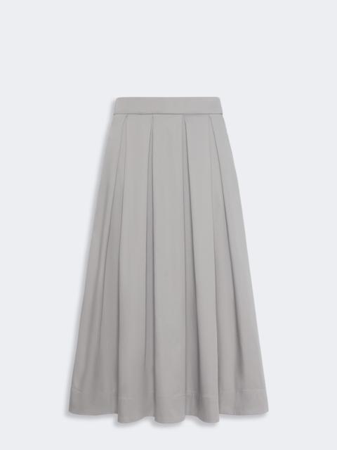 'S Max Mara TESORO Cotton satin pleated midi skirt - LIGHT GREY