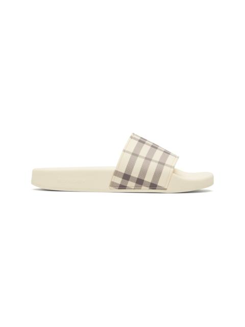 Burberry Beige Check Slides