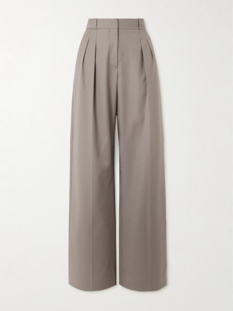 Loulou de Saison Sbiru Pleated Wool-twill Straight-leg Pants