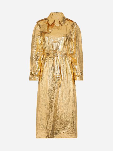 Dolce & Gabbana Foiled fabric trench coat