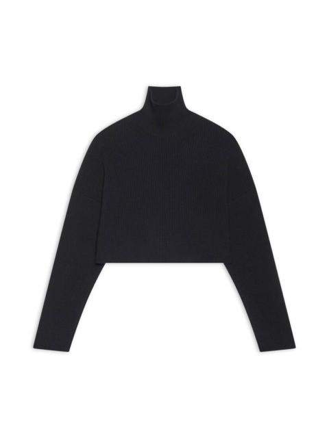 BALENCIAGA Women's Cropped Sweater  in Black