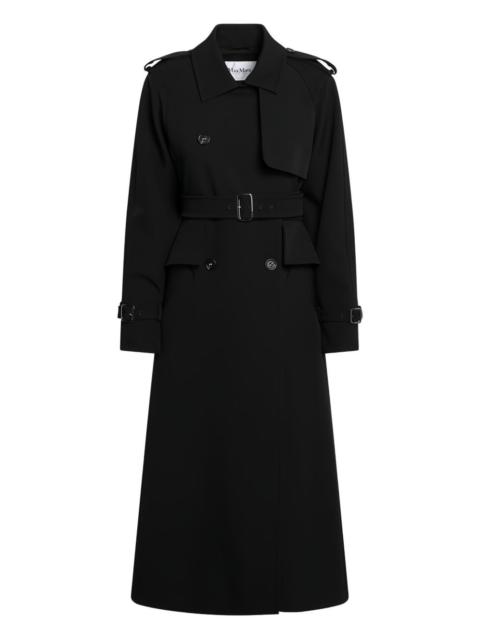double-breasted belted trench coat