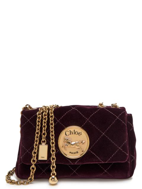 Chloé Chloe Heritage Quilted Velvet Shoulder bag