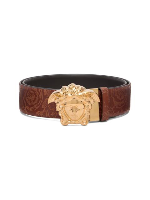 VERSACE Brown 'La Medusa' Leather Reversible Belt