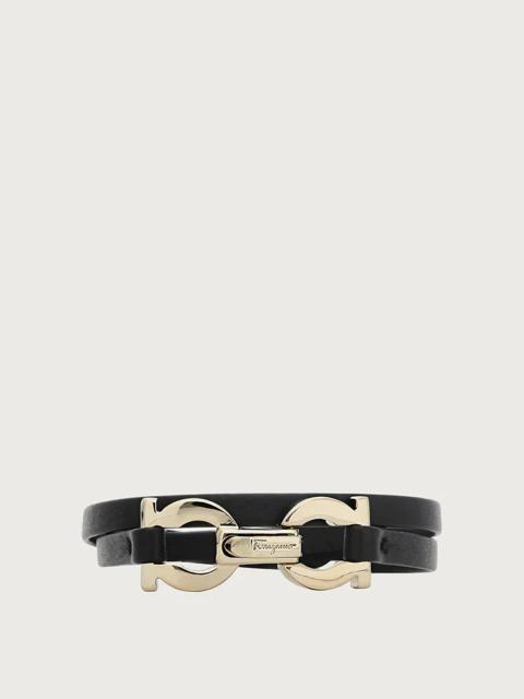 FERRAGAMO GANCINI LEATHER BRACELET