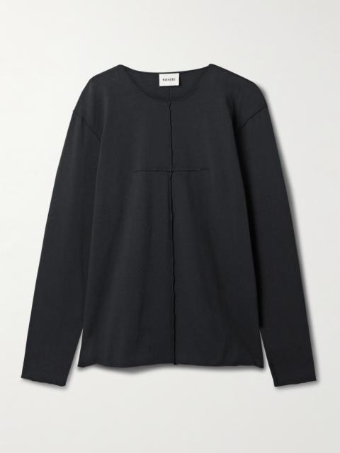 KHAITE Kit Paneled Cotton-jersey T-shirt