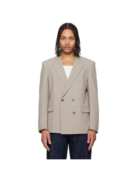 HUGO Taupe Double-Breasted Blazer