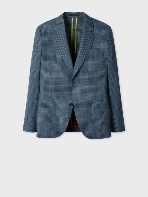 Paul Smith Blue 'Summertime' Wool-Silk Check Blazer