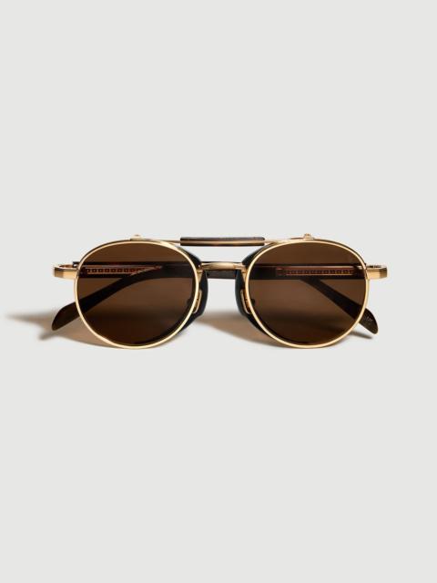 Brunello Cucinelli Goldcraft Futura 18k solid gold sunglasses with polarized lenses
