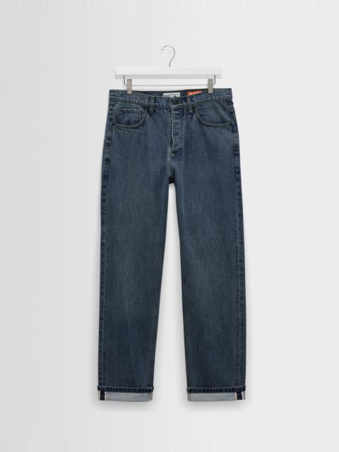 Wax London Russell - Mid Blue Wash Selvedge Straight Fit Denim Jeans