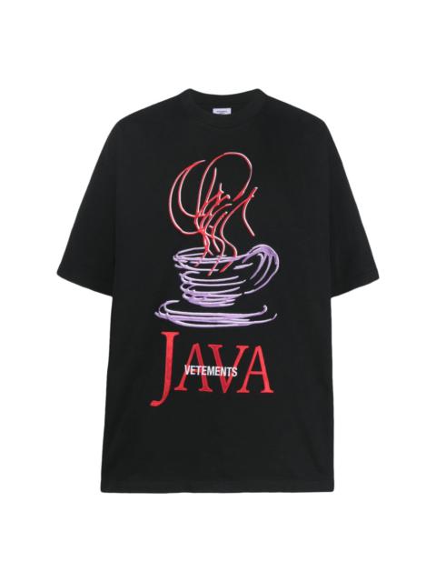 Java logo-embroidered T-shirt