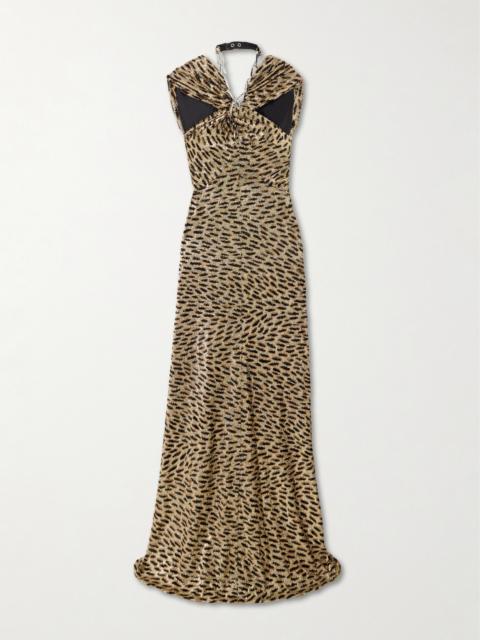 rabanne Embellished Leopard-print Fil Coupé Lamé Maxi Dress