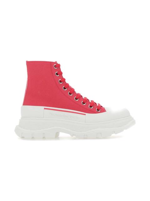 Alexander McQueen Fuchsia Canvas Tread Slick Sneakers