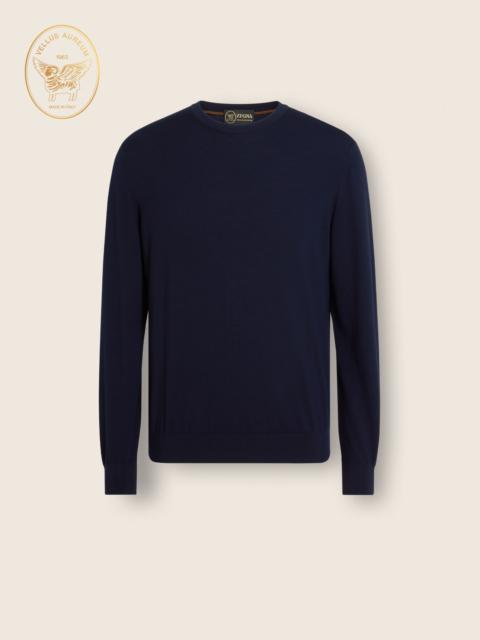 ZEGNA NAVY BLUE VELLUS AUREUM CREWNECK