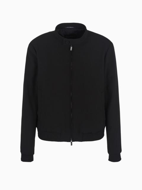 EMPORIO ARMANI Micro-armure crêpe blouson with zip