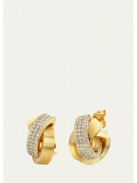 SYDNEY EVAN 14K Diamond Tri-Ring Hoop Earrings