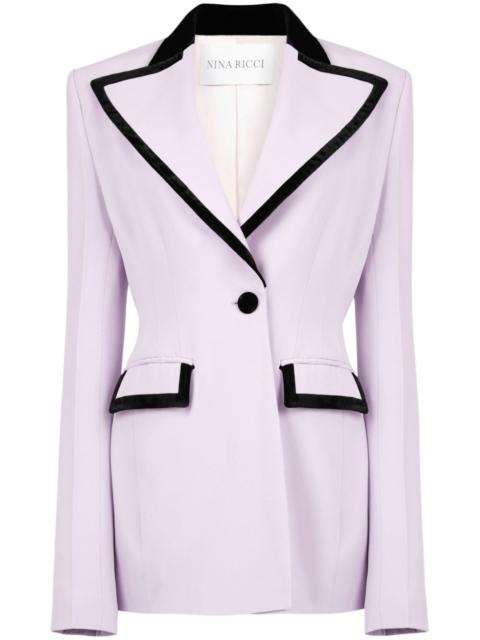 NINA RICCI velvet-trim cady blazer