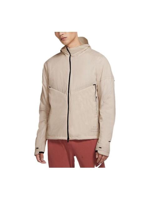 Nike Men's Nike Solid Color Breathable Running Training Athleisure Casual Sports Jacket Light Brown CU789