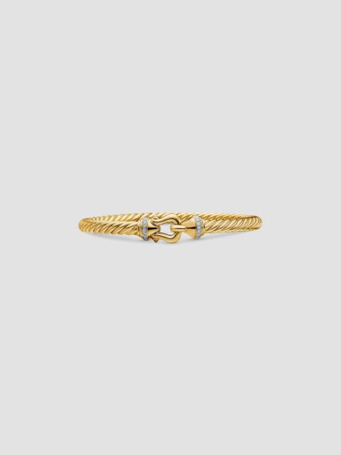 DAVID YURMAN Women's Buckle Cablespira Bracelet in 18K Yellow Gold - Diamond