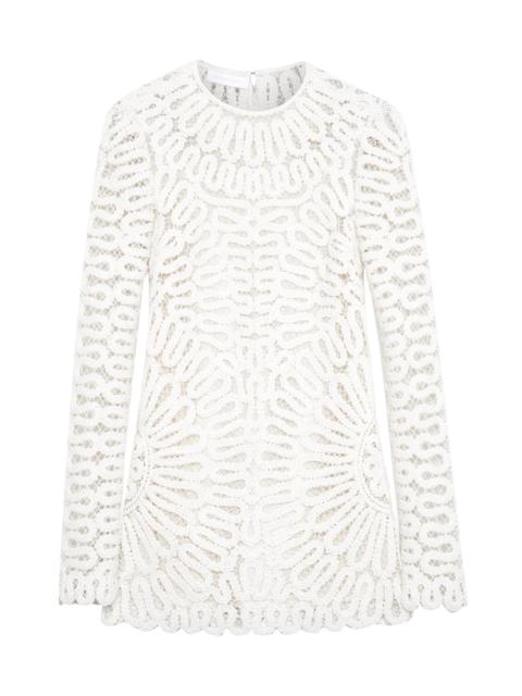 SIMKHAI Women's McCall Crocheted Long-Sleeve Minidress - White