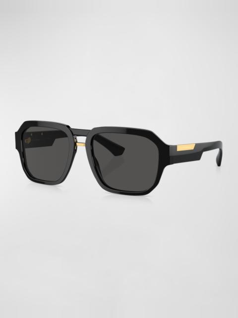Dolce & Gabbana Men's Dg4464 Acetate Double-Bridge Aviator Sunglasses