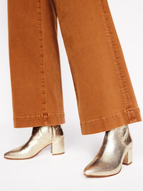 BODEN Block Heel Leather Ankle Boots-Gold