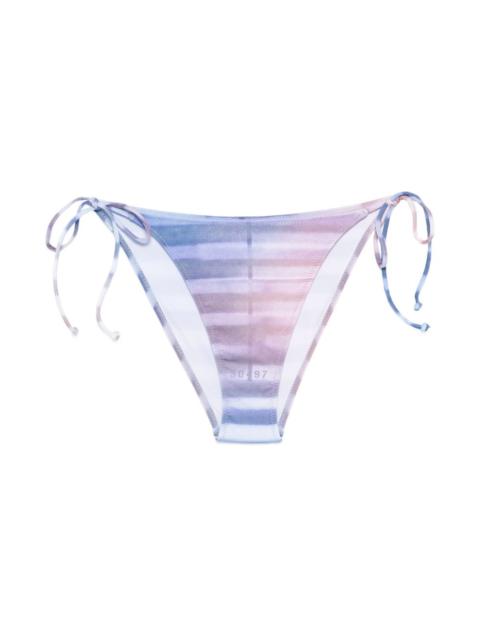 Jean Paul Gaultier tie-side striped bikini bottom