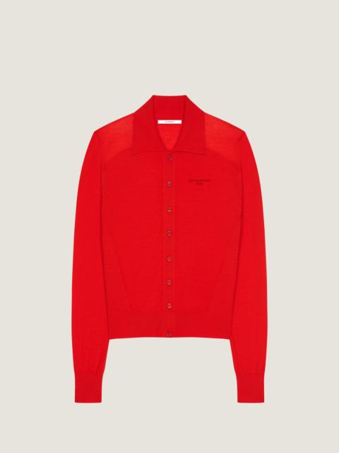 Givenchy POLO CARDIGAN IN SECOND SKIN EFFECT KNIT