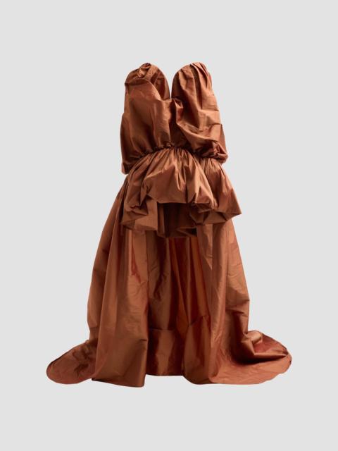 AKNVAS Women's Arlene Draped High-Low Gown - Terracotta