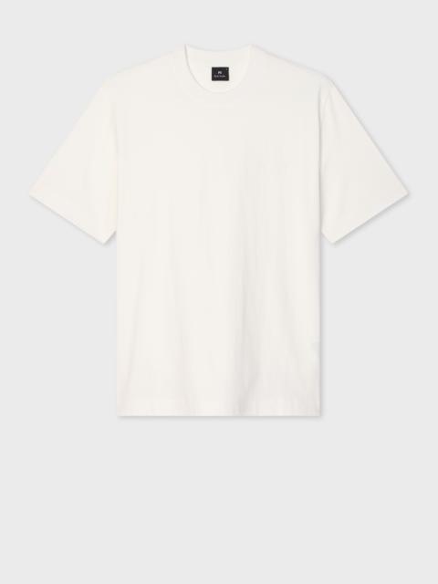 Paul Smith White Blanket-Stitch 'Happy' T-Shirt