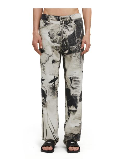MSGM Straight-leg jeans with "MSGM Dreaming" print