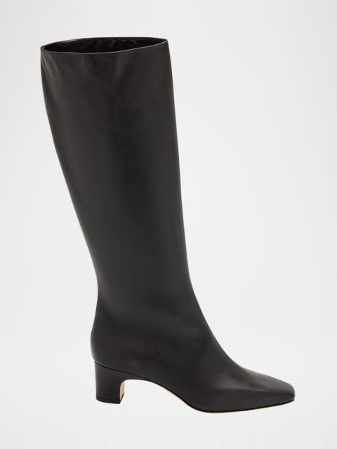 Manolo Blahnik Ofara Knee-High Leather Boots