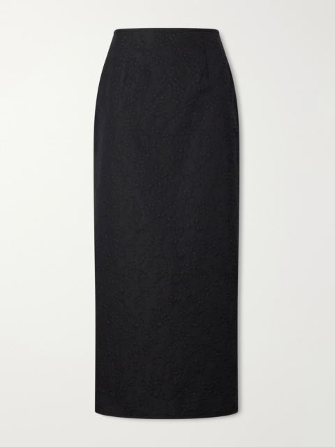 CECILIE BAHNSEN CBUka cotton-blend matelassé midi skirt Black