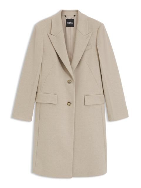 BOSS SINGLE-BREASTED FORMAL WOOL COAT