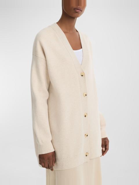 Wool and Cashmere Oversized Double-Knit Cardigan