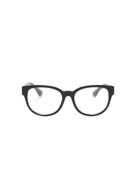 Burberry checked oval-frame glasses