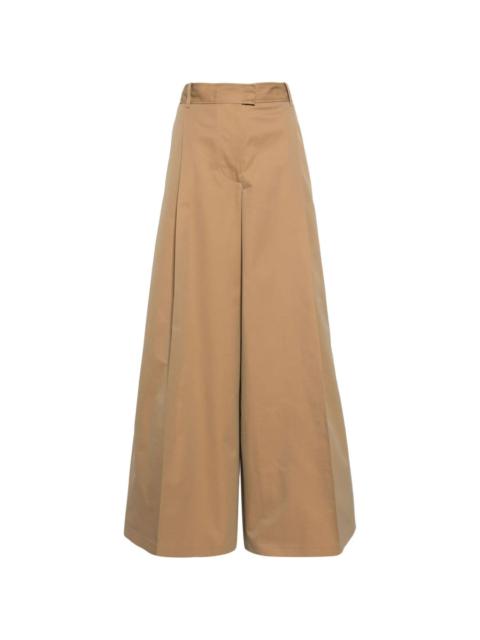 wide-leg cotton trousers