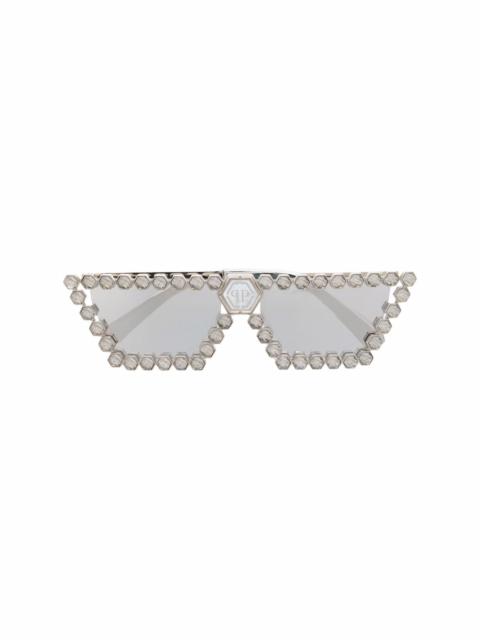 PHILIPP PLEIN crystal-embellished square-frame sunglasses