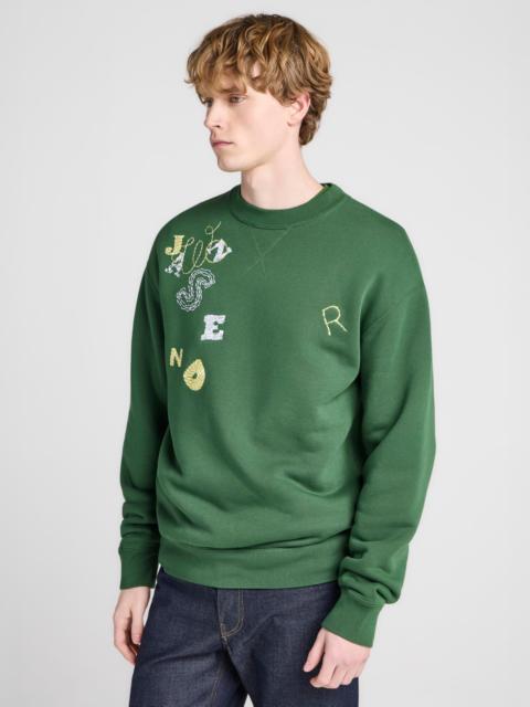 JW Anderson MENS SCATTERED LETTERS SWEATSHIRT IN GREEN