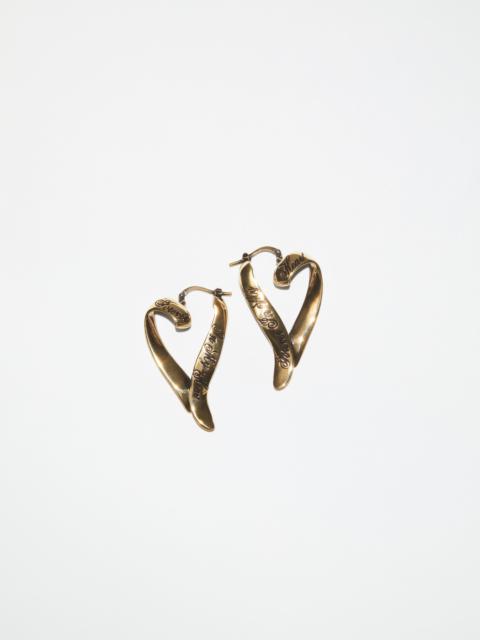 Acne Studios Heart hoops - Antique gold