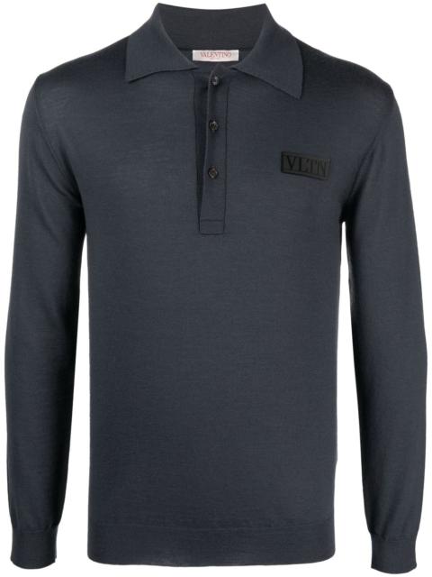 Valentino long-sleeve virgin wool polo shirt