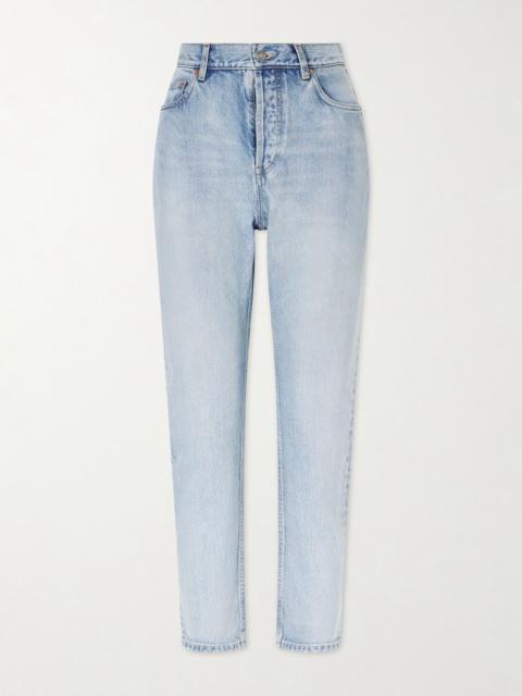 SAINT LAURENT High-rise slim-leg jeans Light denim