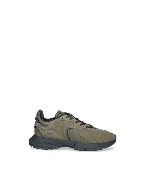 LACOSTE panelled logo-patch sneakers