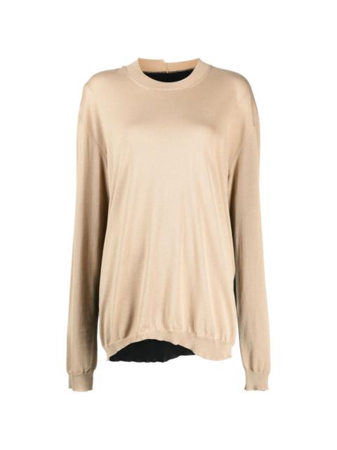 two-tone long-sleeve jumper