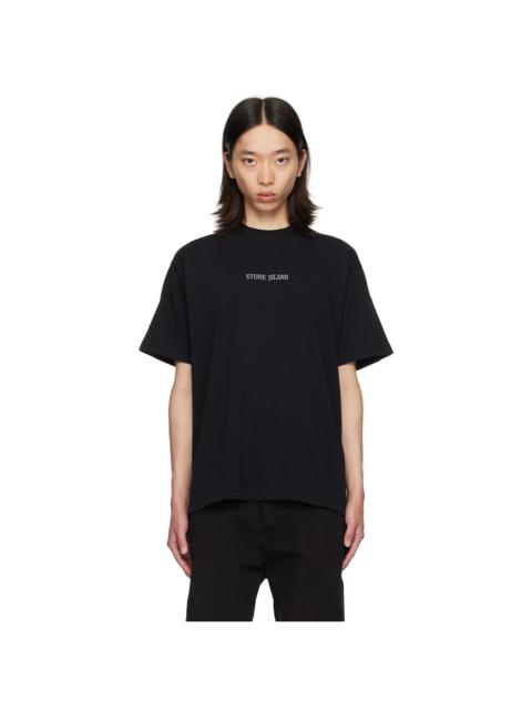 Stone Island Black Embroidered-Logo T-Shirt