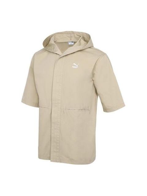 PUMA Puma Loose Hooded Casual Sports Short sleeved Jacket 'Beige' 533733-12